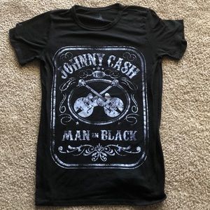 Johnny Cash Man in Black T-shirt